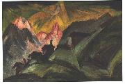Ernst Ludwig Kirchner Stafelalp at moon light painting